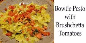 Bowtie pesto with bruschetta tomatoes from the best plant nursery near me.